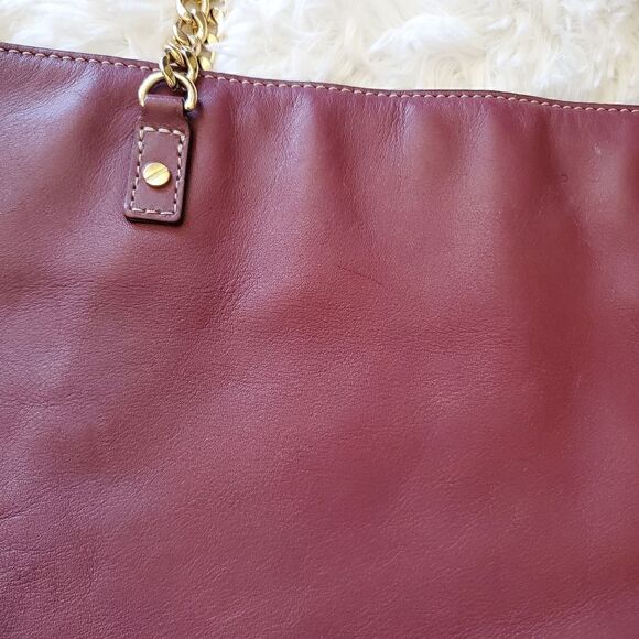Michael Michael Kors Purple Shoulder Bag Color Burgundy Chain Strap - Picture 4 of 11